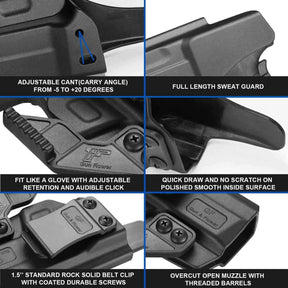 S&W M&P Shield 380 EZ IWB Polymer Holster with Claw Attachment Right Hand | Gun & Flower