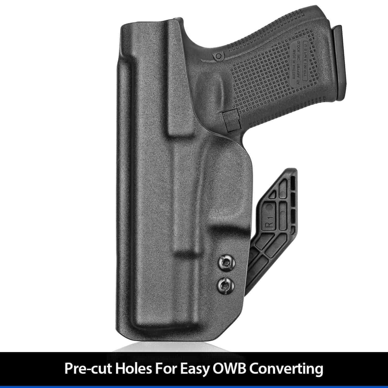 Kydex Glock G19 Gen3-5  G19X  G23 Gen3-4  G26 Gen3-5   G32 Gen3-4  G44  G45Inside Waistband Carry Holster With Claw | Gun & Flower - Polymerholster