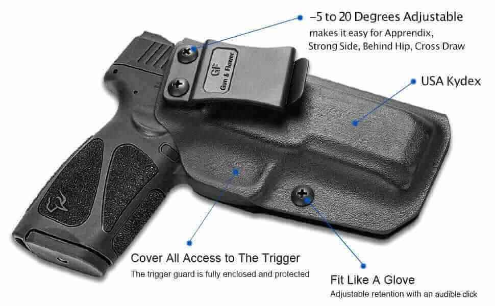 Taurus G3 Kydex IWB Holster - Adjustable Cant & Retention for Concealed Carry | Gun & Flower Accessories