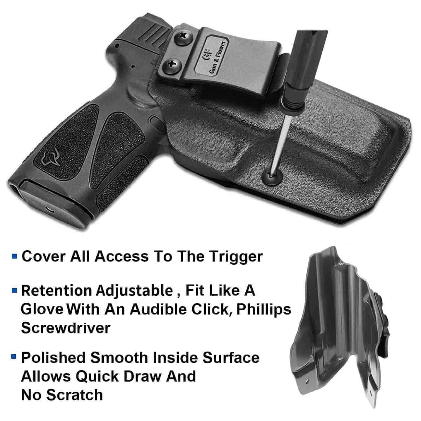 Taurus G3 Kydex IWB Holster - Adjustable Cant & Retention for Concealed Carry | Gun & Flower Accessories