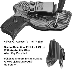 Ruger LC9/LC9S/EC9/EC9S/LC380 Kydex IWB Carbon Fiber Holster with Adjustable Cant & Retention, Inside Waistband Concealed Carry | Gun & Flower - Polymerholster