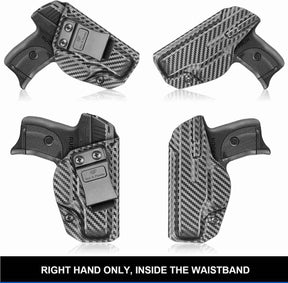 Ruger LC9/LC9S/EC9/EC9S/LC380 Kydex IWB Carbon Fiber Holster with Adjustable Cant & Retention, Inside Waistband Concealed Carry | Gun & Flower