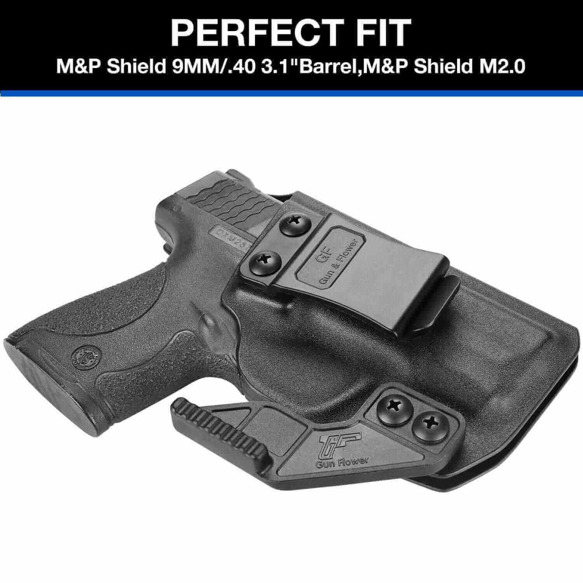 Smith & Wesson M&P Shield 9mm/.40 S&W 3.1" IWB Kydex Holster With Claw | Adj.Cant&Retention | Gun & Flower - Polymerholster