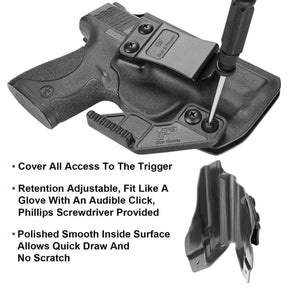 Smith & Wesson M&P Shield 9mm/.40 S&W 3.1" IWB Kydex Holster With Claw | Adj.Cant&Retention | Gun & Flower - Polymerholster