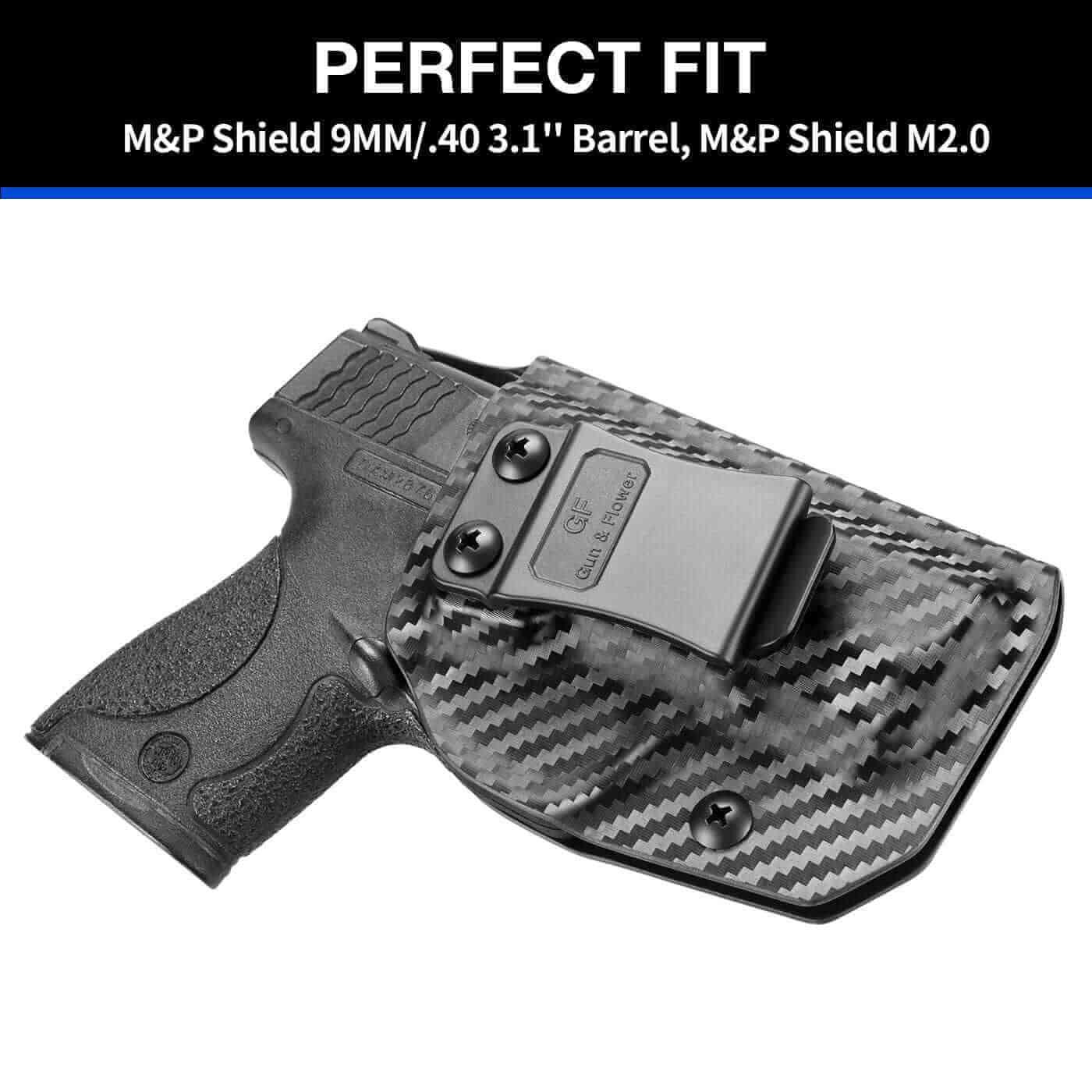 Smith and Wesson M&P Shield 9mm Holster | Kydex IWB Carbon Fiber Holsters | Gun & Flower - Polymerholster