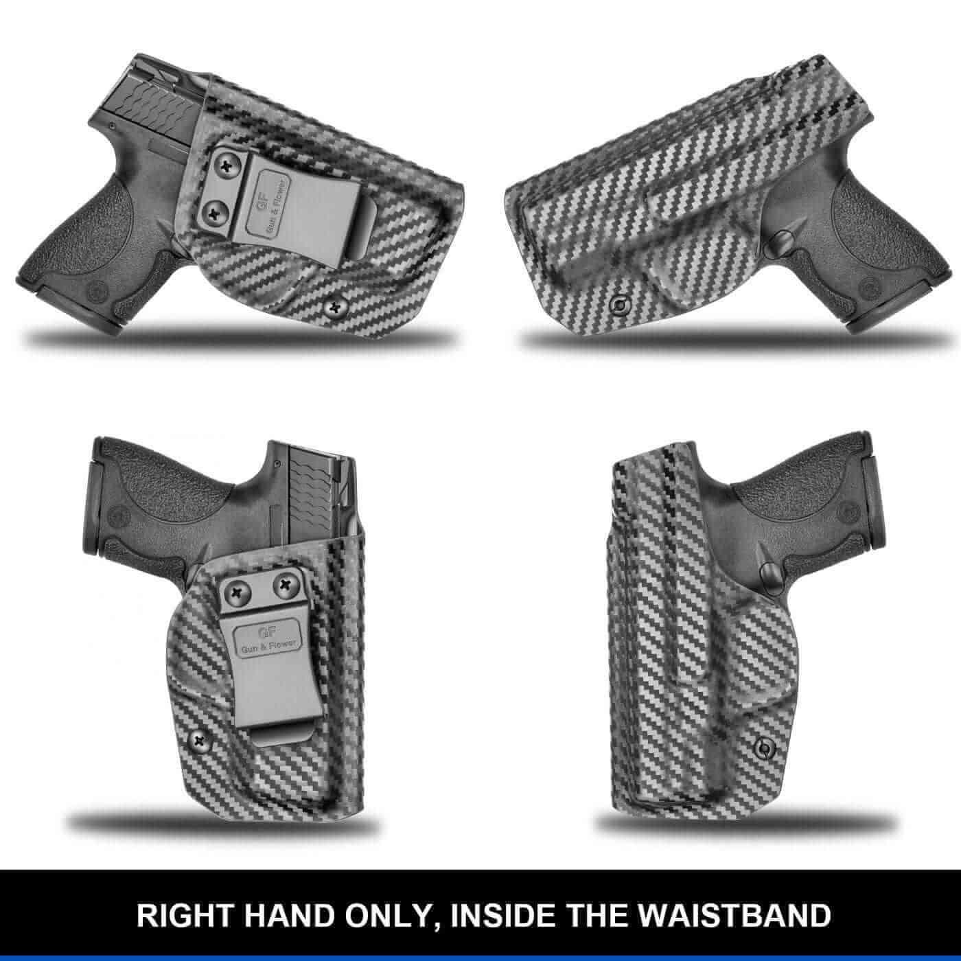 Smith and Wesson M&P Shield 9mm Holster | Kydex IWB Carbon Fiber Holsters | Gun & Flower - Polymerholster