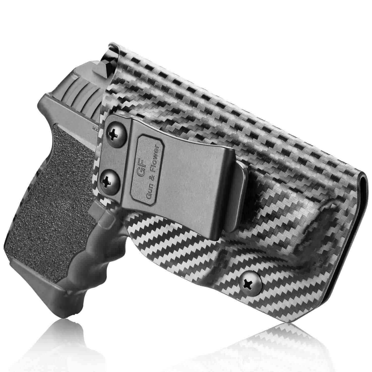 SCCY 9mm CPX1 CPX2 with No Rail Holster Inside Waistband Concealed Carry | Belt Clip for Pistol | Gun & Flower