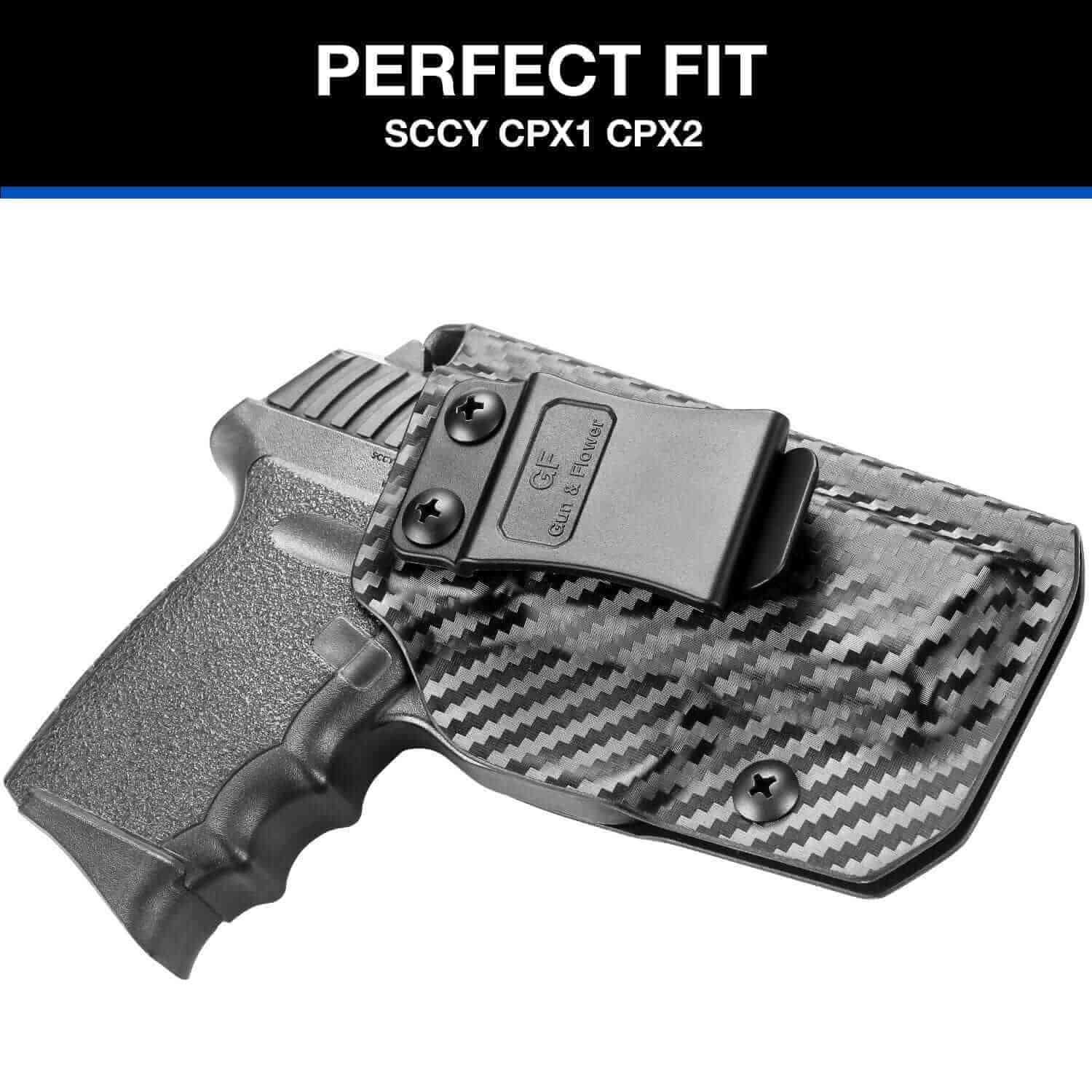 SCCY 9mm CPX1 CPX2 with No Rail Holster Inside Waistband Concealed Carry | Belt Clip for Pistol | Gun & Flower - Polymerholster