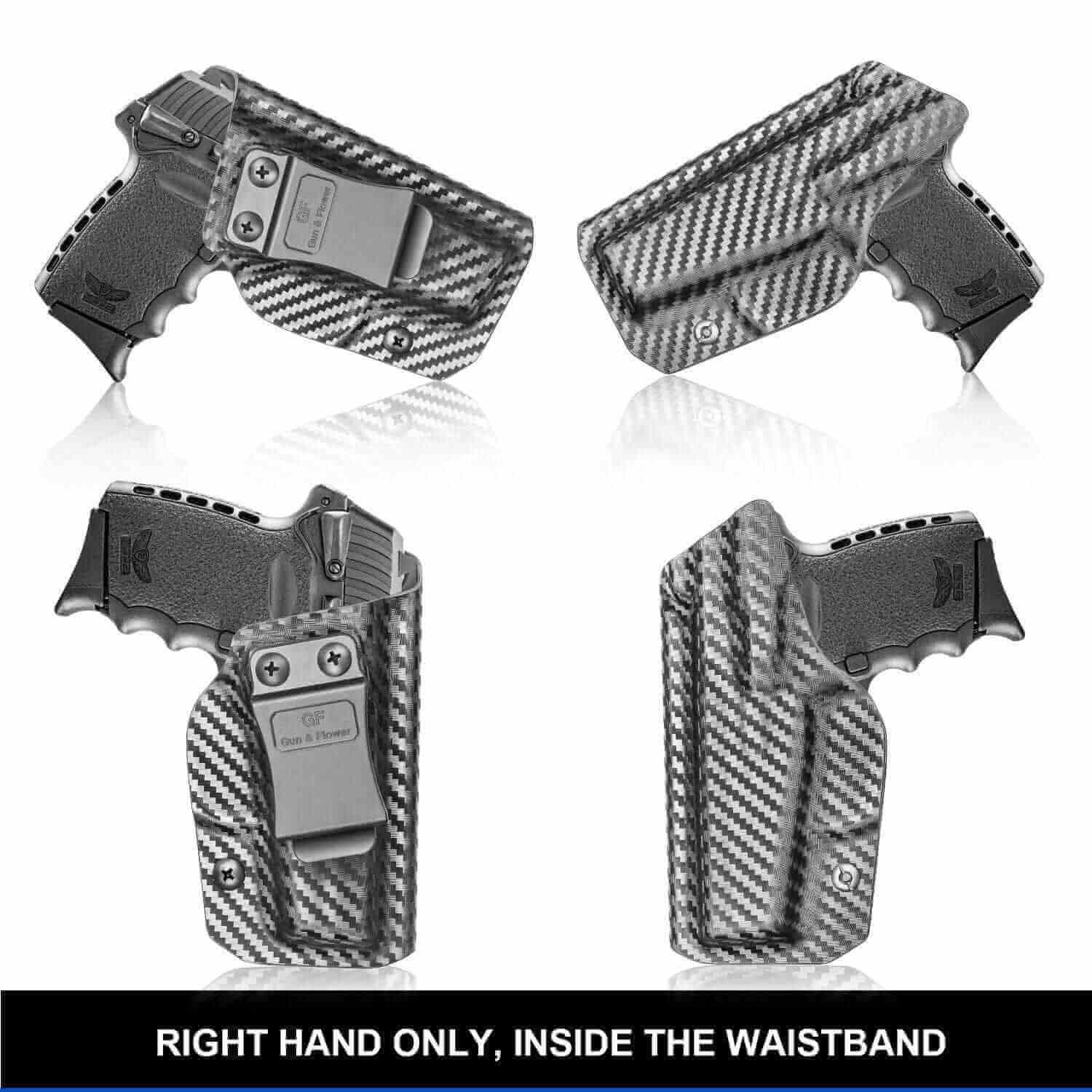 SCCY 9mm CPX1 CPX2 with No Rail Holster Inside Waistband Concealed Carry | Belt Clip for Pistol | Gun & Flower - Polymerholster