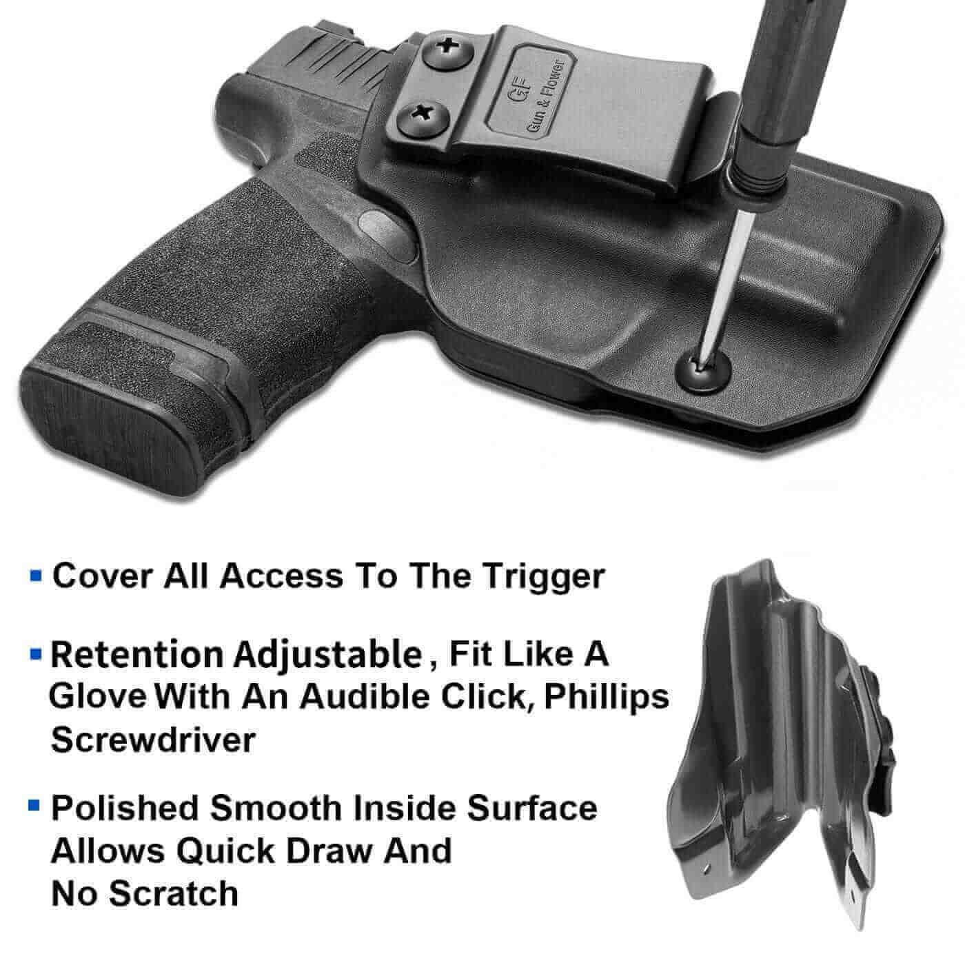 Springfield Armory Hellcat IWB Kydex Holster Compatible with Hellcat 3" Micro-Compact 9mm Pistol Accessories for Men Women | Gun & Flower - Polymerholster