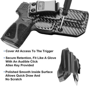 Taurus G3 Carbon Fiber IWB Kydex Holster Adjustable Cant & Retention Inside Waistband Taurus G3 Accessories | Gun & Flower - Polymerholster