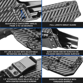 Taurus G3 Carbon Fiber IWB Kydex Holster Adjustable Cant & Retention Inside Waistband Taurus G3 Accessories | Gun & Flower