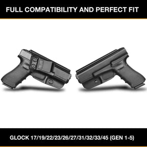 Kydex IWB Holster for G17 Gen3-5  G19 Gen3-5  G19X  G23 Gen3-4  G26 Gen3-5   G32 Gen3-4  G34 Gen3-5  G44  G45 Concealed Carry Holster Gun 9mm for Men Women , Right Hand | Gun & Flower - Gunflowerholsters