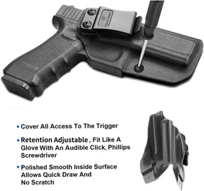 Glock G17 Gen3-5  G19 Gen3-5  G19X  G23 Gen3-4  G22 Gen3-4 G31 Gen3-4 G32 Gen3-4  G44  G45 Kydex IWB Holster, Right Hand | Gun & Flower - Gunflowerholsters