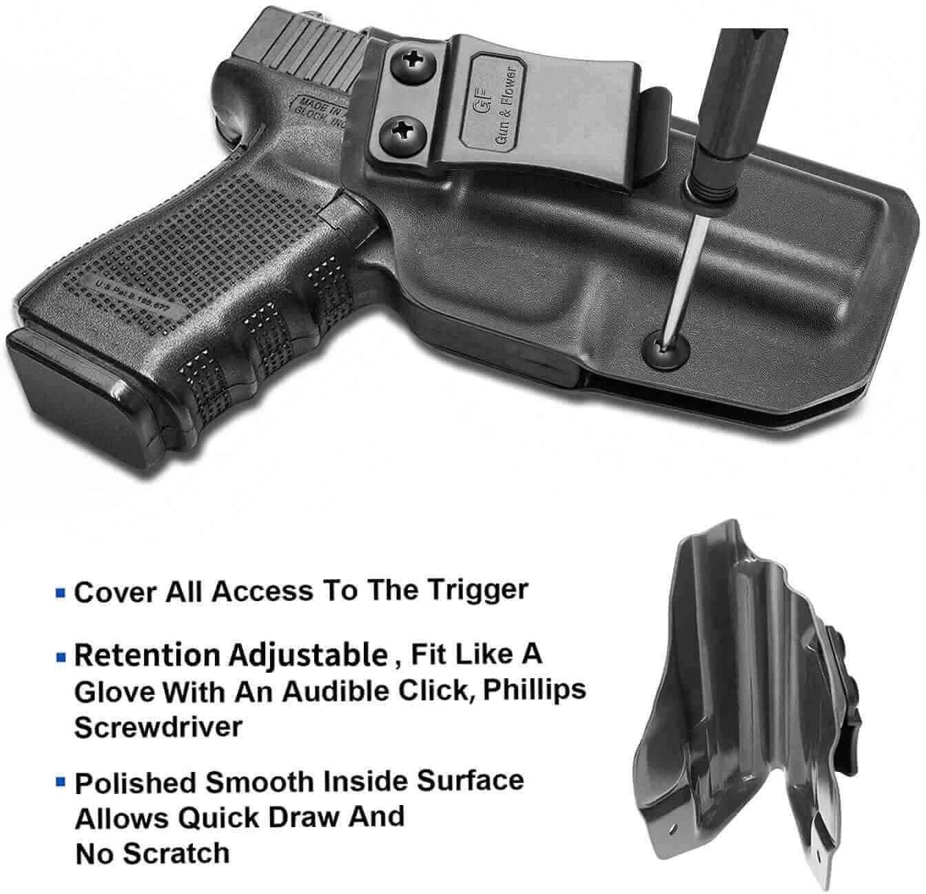 Glock 19/19X/23/32/45(Gen 5/4/3) Kydex IWB Holster , Left /Right Hand | Gun & Flower - Gunflowerholsters