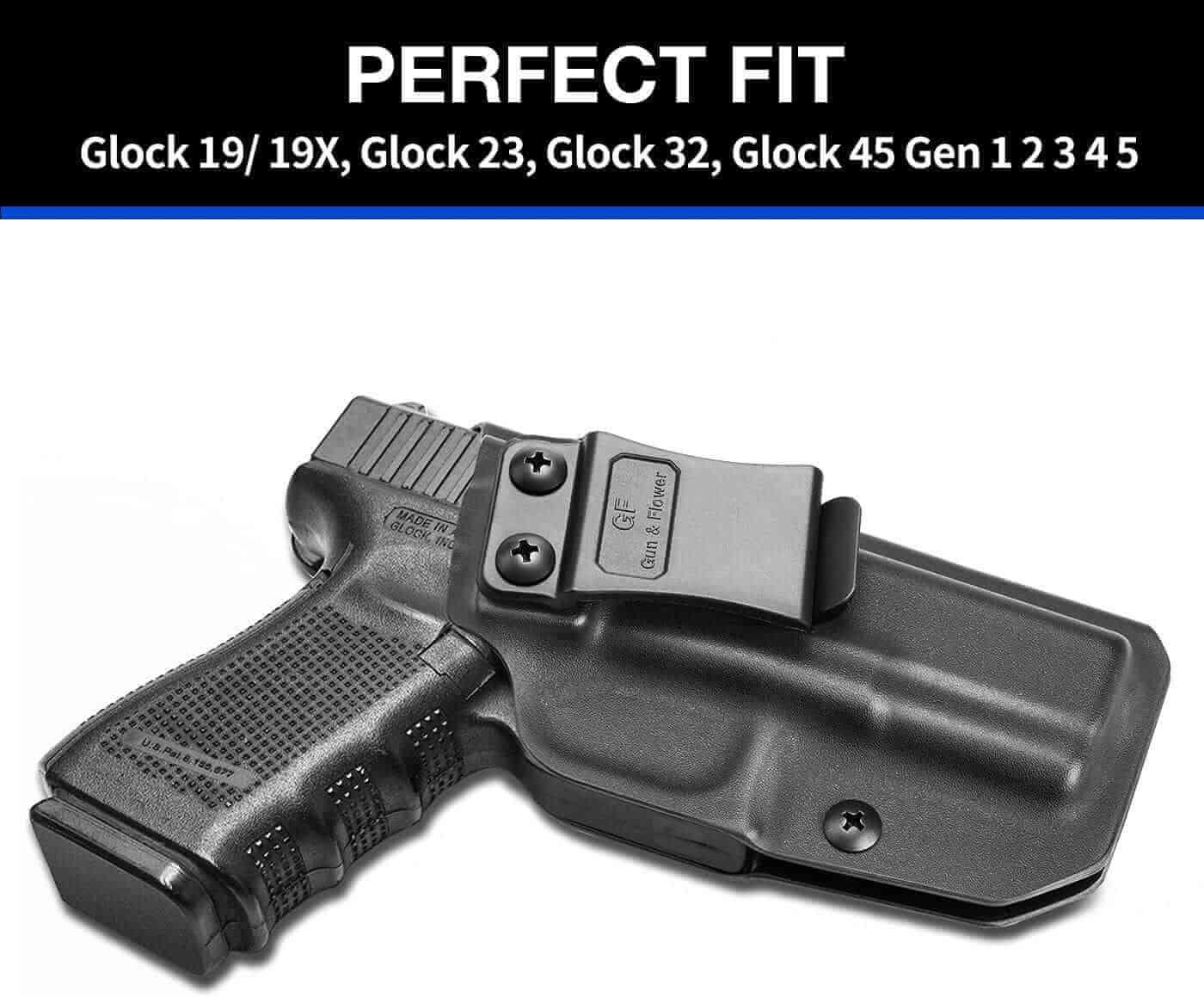 Glock 19/19X/23/32/45(Gen 5/4/3) Kydex IWB Holster , Left /Right Hand | Gun & Flower - Gunflowerholsters