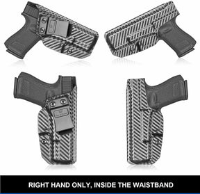 Glock 19 Gen3-5  G19X  G23 Gen3-4  G26 Gen3-5   G32 Gen3-4  G44  G45 Carbon Fiber Kydex IWB Holster , Right Hand | Gun & Flower - Polymerholster