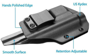 Glock 19/19X/23/32/45 Kydex IWB Light Bearing Holster With Olight Baldr PRO Weapon Light & Red Dot Sight Optics Cut , Right Hand | Gun & Flower