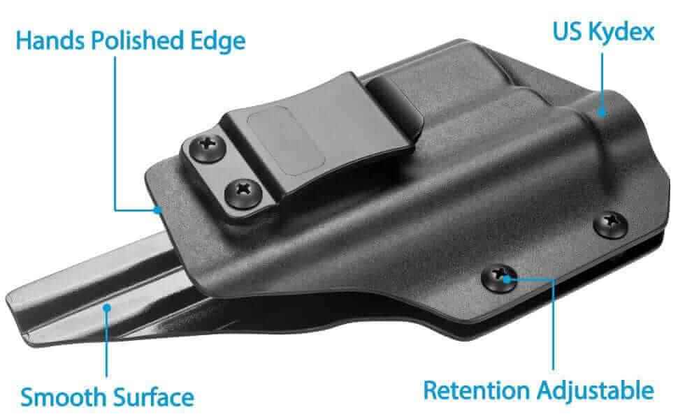 Glock 19/19X/23/32/45 Kydex IWB Light Bearing Holster With Olight Baldr PRO Weapon Light & Red Dot Sight Optics Cut , Right Hand | Gun & Flower