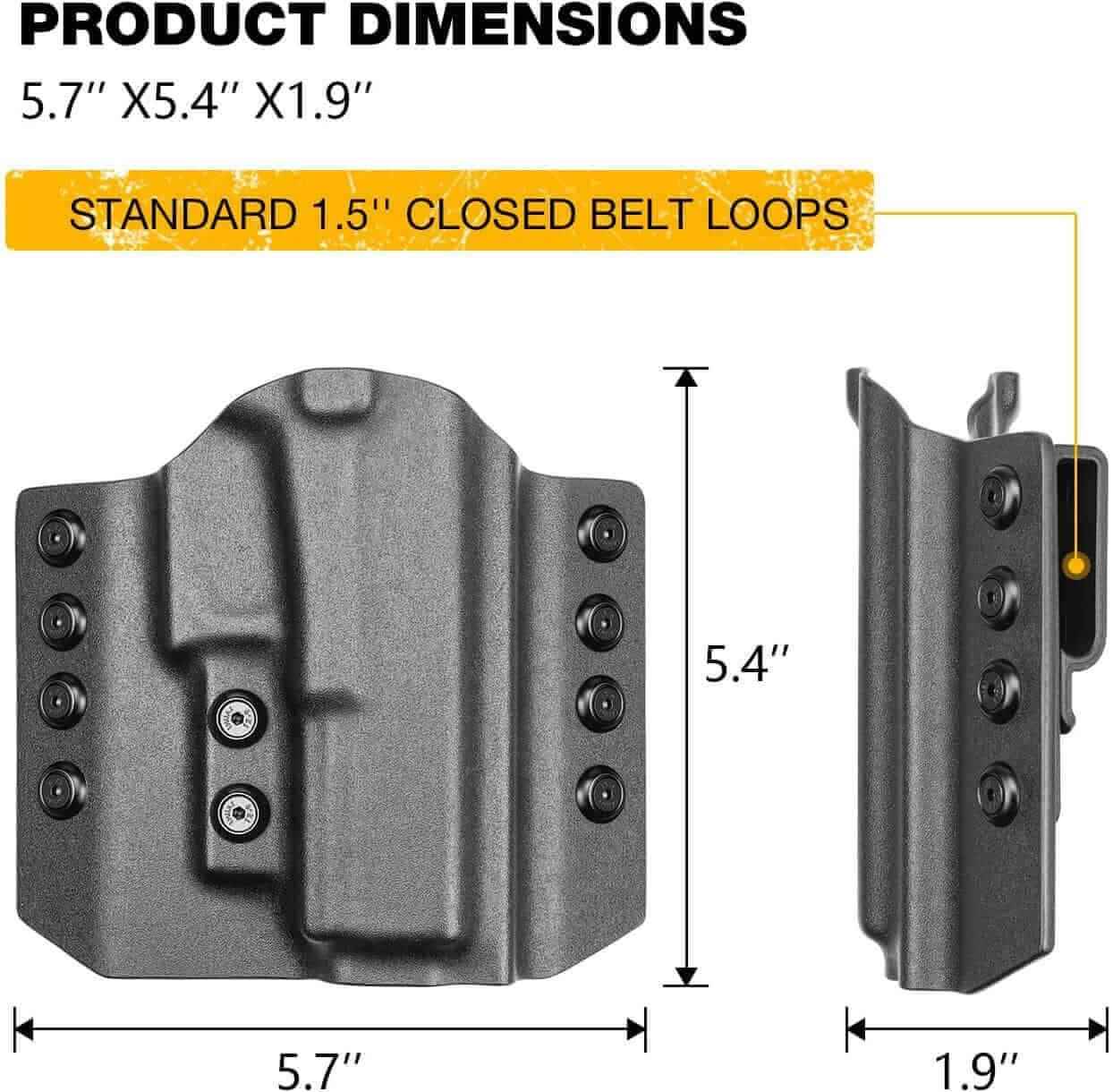 OWB Kydex Holster for Glock G17 Gen3-5  G17 Gen4 MOS  G17 Gen5 MOS  G19 Gen3-5  G19X  G19 Gen4 MOS  G19 Gen5 MOS  G23 Gen3-4  G22 Gen3-4 G31 Gen3-4 G32 Gen3-4  G44  G45  G45 MOS Adjustable Retention | Gun & Flower - Gunflowerholsters