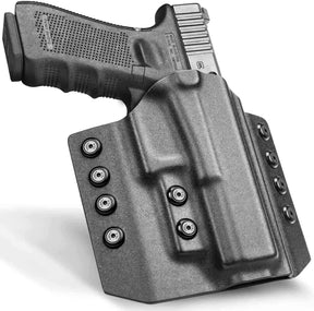 OWB Kydex Holster for Glock G17 Gen3-5  G17 Gen4 MOS  G17 Gen5 MOS  G19 Gen3-5  G19X  G19 Gen4 MOS  G19 Gen5 MOS  G23 Gen3-4  G22 Gen3-4 G31 Gen3-4 G32 Gen3-4  G44  G45  G45 MOS Adjustable Retention | Gun & Flower - Gunflowerholsters