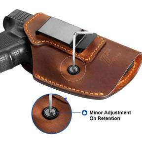 Full Grain Leather IWB Universal Brown Holster fit for Most Handguns– Left & Right-Hand