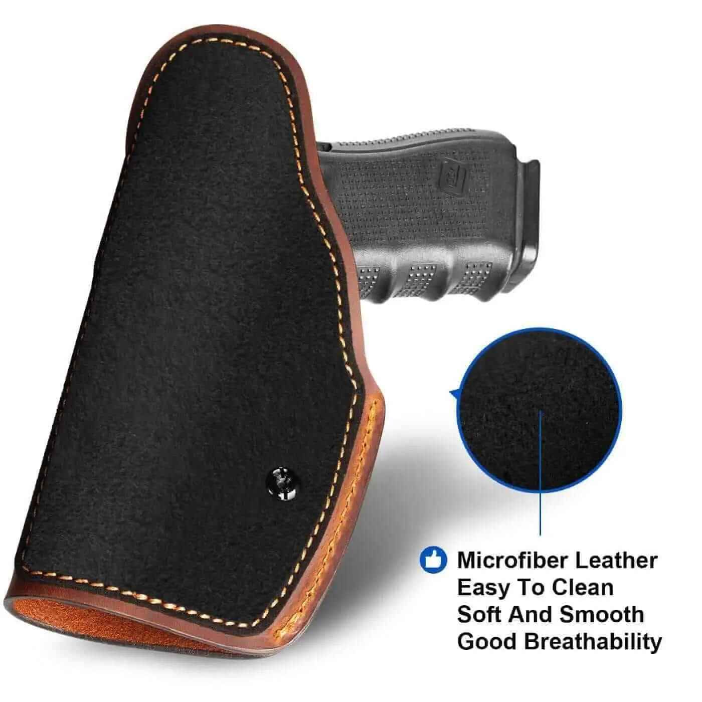 Full Grain Leather IWB Universal Brown Holster fit for Most Handguns– Left & Right-Hand
