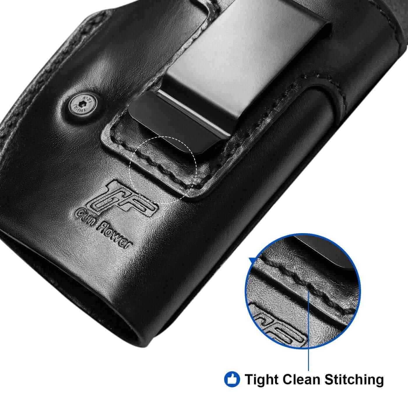 Full Grain Leather IWB Holsters for Most Handguns - Left & Right-Hand Compatible