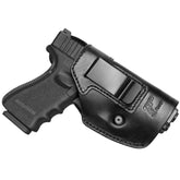 Full Grain Leather IWB Universal Black Holsters fit for Most Handguns– Left & Right-Hand - Polymerholster
