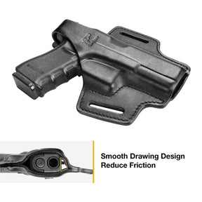 OWB Holster For Glock 17 19 19x 22 23 31 32 45 | Full Grain Leather Holster | Gun & Flower - Polymerholster