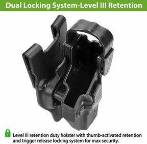 Glock G17 Gen3-5  G19 Gen3-5  G19X  G23 Gen3-4 G22 Gen3-4  G31 Gen3-4 G32 Gen3-4  G44  G45 Level III Retention Polymer  Holster , Right Hand | Gun & Flower - Polymerholster