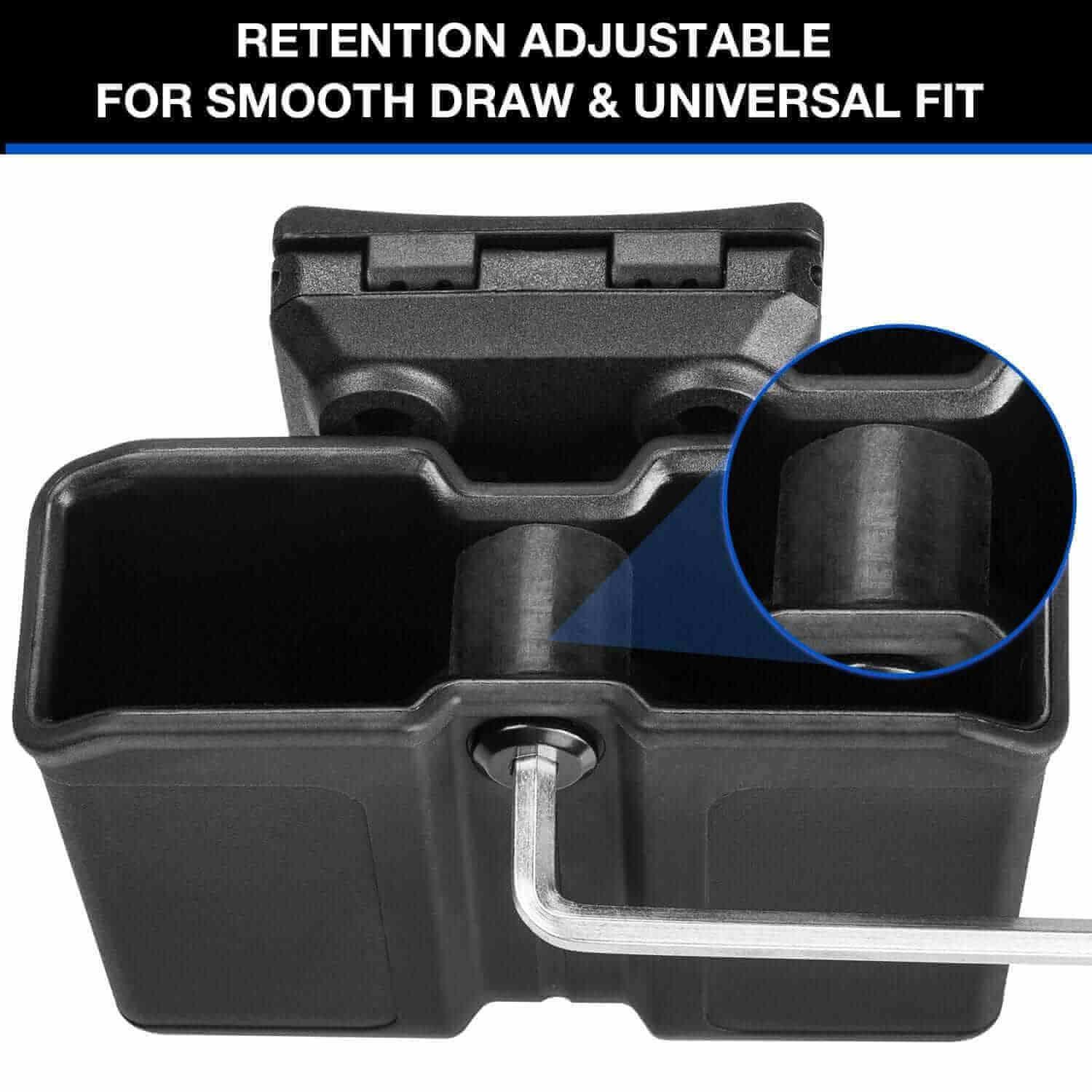 Universal Polymer OWB Double Stack Magazine Pouch Fits 9 mm, .40 Caliber  | Gun & Flower - Gunflowerholsters