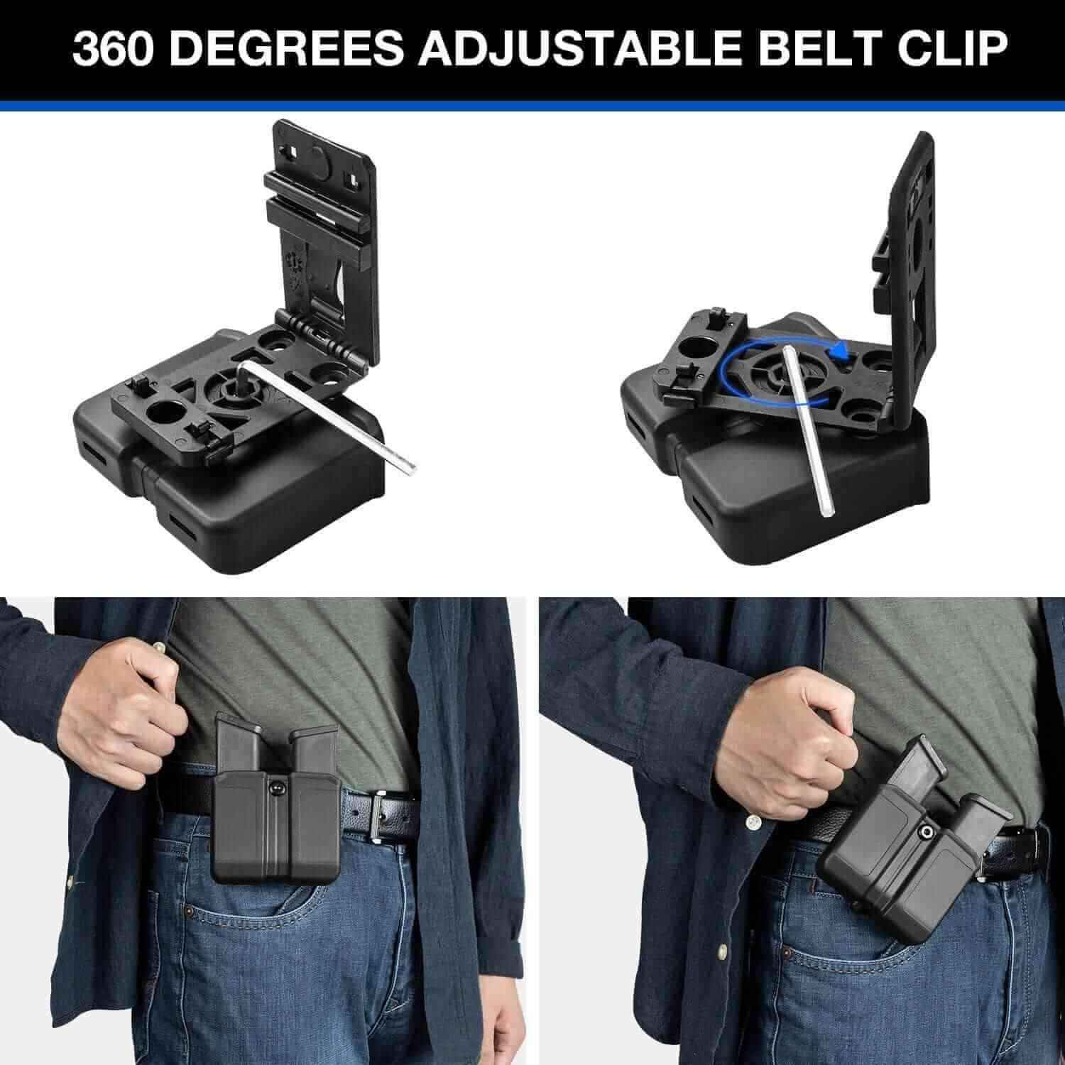 Universal Polymer OWB Double Stack Magazine Pouch Fits 9 mm, .40 Caliber  | Gun & Flower - Gunflowerholsters