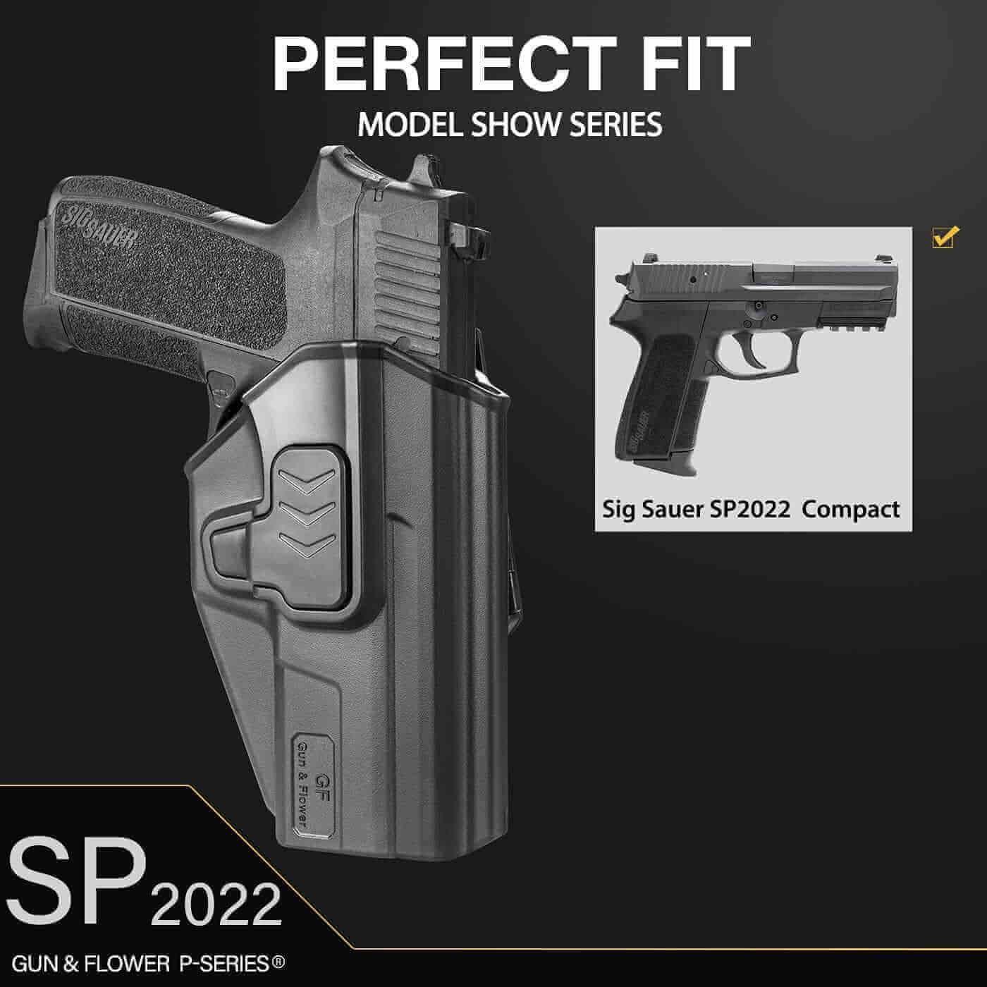 Sig Sauer SP2022 Appendix Open Carry OWB Polymer Holster Level II Index finger release Trigger Guard - Polymerholster