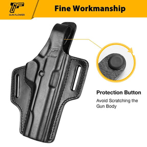 OWB Holster for Colt 1911 and 1911 5" | Full Grain Leather Holster | Gun & Flower - Polymerholster