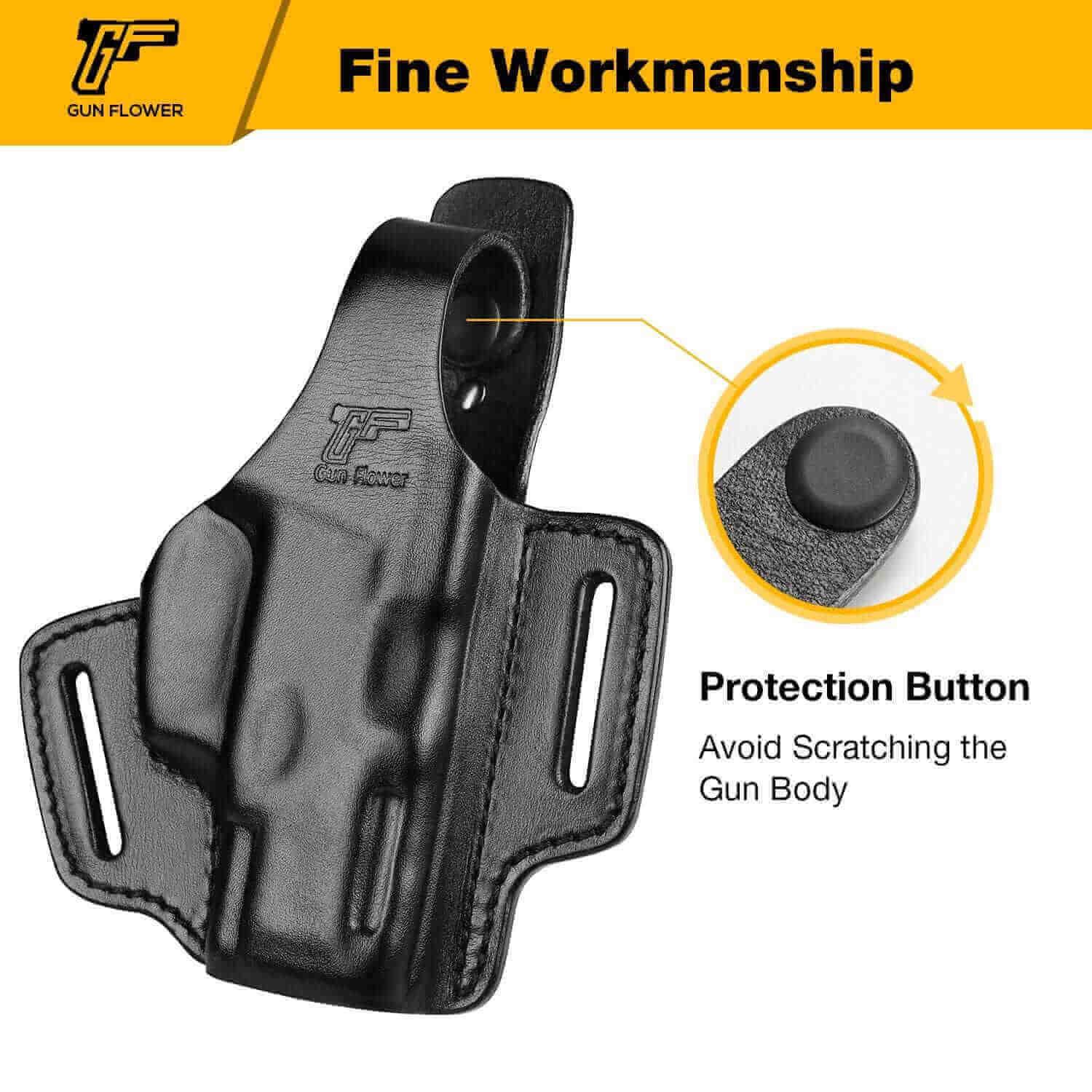 OWB Open Carry Leather Holsters For Taurus G2C G3C PT111 PT140 | Gun & Flower - Polymerholster