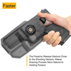 OWB Thumb Release Holster Fit Glock G19 Gen3-5  G19X  G19 Gen4 MOS  G19 Gen5 MOS  G23 Gen3-4  G26 Gen3-5  G26 Gen5 MOS  G32 Gen3-4  G44  G45  G45 MOS  Compatible with Red Dot/Optics, Right Handed | Gun & Flower - Polymerholster