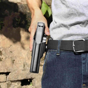 OWB Thumb Release Holster Fit Glock G19 Gen3-5  G19X  G19 Gen4 MOS  G19 Gen5 MOS  G23 Gen3-4  G26 Gen3-5  G26 Gen5 MOS  G32 Gen3-4  G44  G45  G45 MOS  Compatible with Red Dot/Optics, Right Handed | Gun & Flower