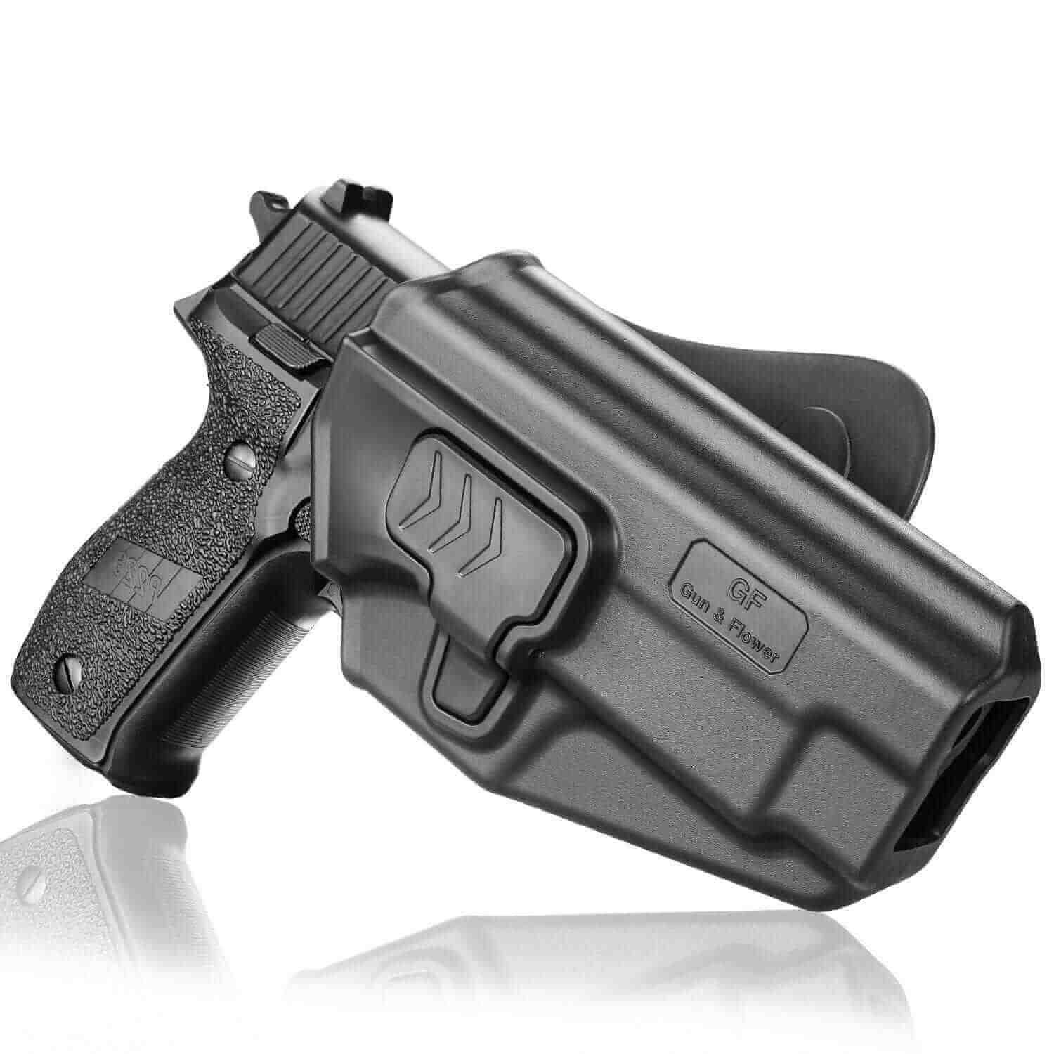 Sig Sauer P226 Open Carry OWB Polymer Paddle Holster Level II Index finger release Trigger Guard - Polymerholster