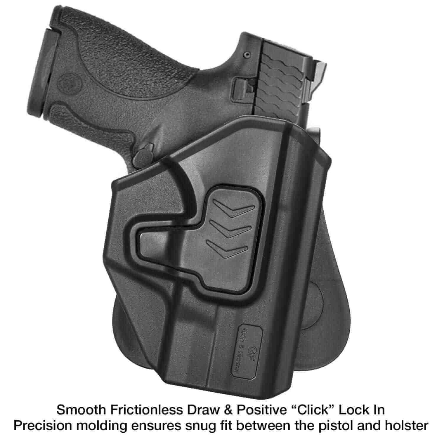 S&W M&P Shield 9/.40 / M&P Shield M2.0 OWB Polymer Paddle Holster Level II Retention - Polymerholster