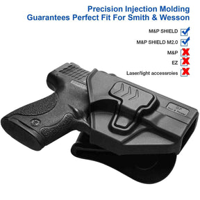 S&W M&P Shield 9/.40 / M&P Shield M2.0 OWB Polymer Paddle Holster Level II Retention - Polymerholster
