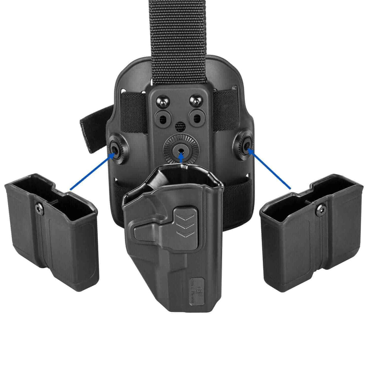Drop Leg Platform for Holsters and Magazine Pouches | Adjustable Panel | Right/Left Hand Compatible - Polymerholster