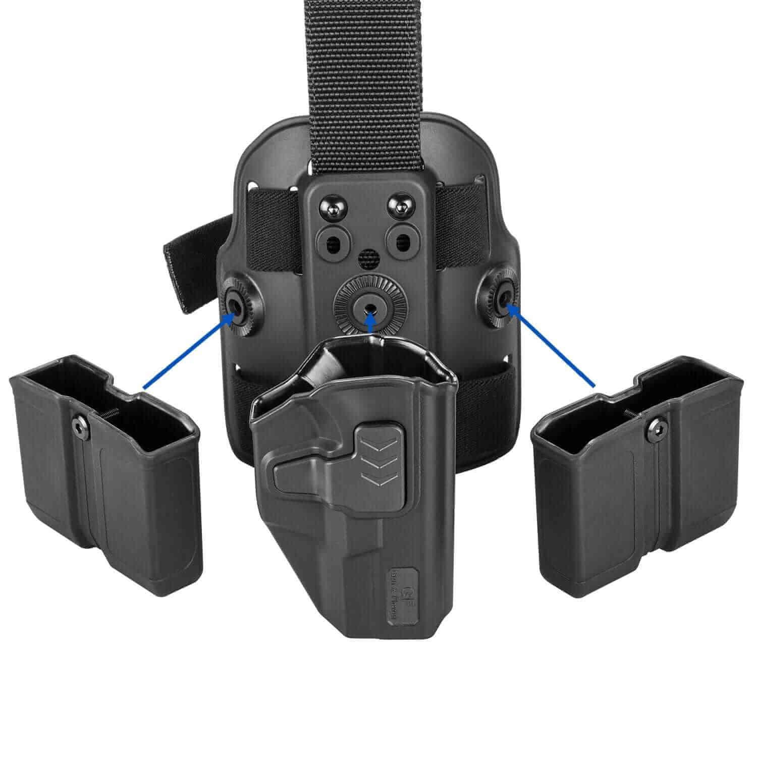 Drop Leg Platform for Holsters and Magazine Pouches | Adjustable Panel | Right/Left Hand Compatible - Polymerholster
