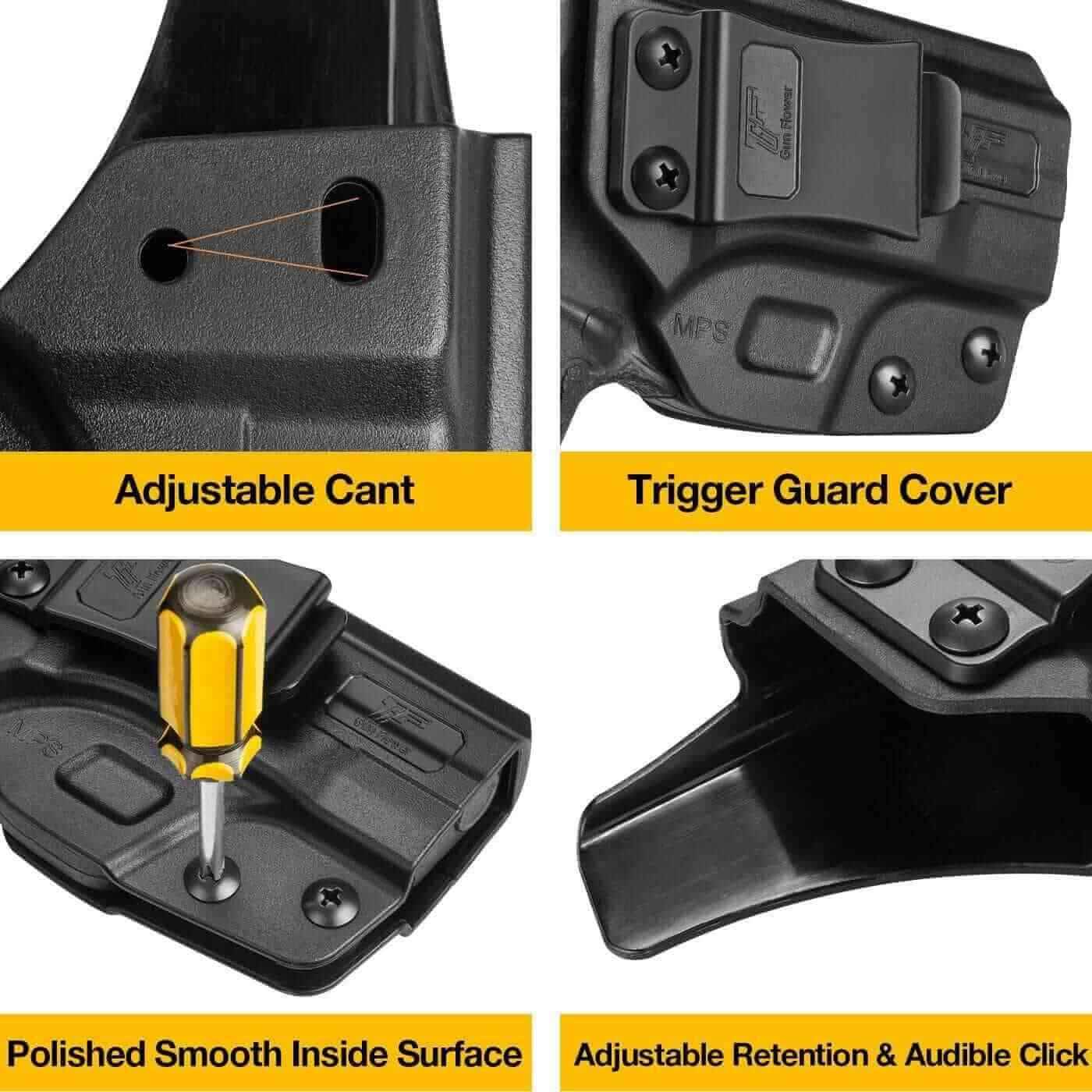 Glock 43/43X IWB Holster - Adjustable Cant & Retention, Secure Fit for Men/Women - Gunflowerholsters