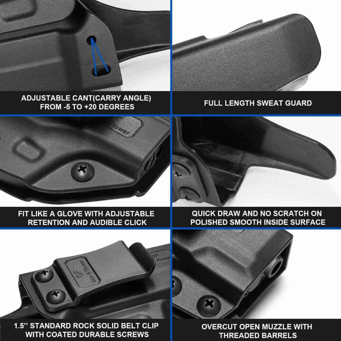 Ruger LCPII LCP2 LCP 2 Polymer IWB Holster Concealed Carry Holster Cant Retention Adjustable LCP 2 Accessories | Gun & Flower