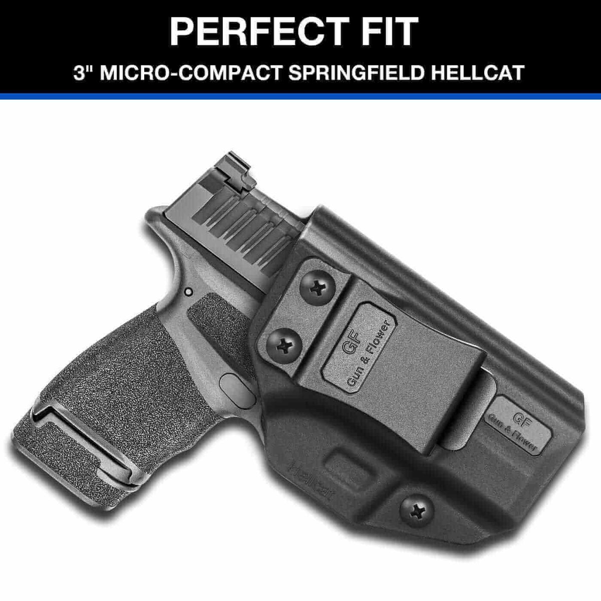 Springfield Armory Hellcat Polymer IWB Holster Compatible with Micro-Compact 9mm Pistol Accessories | Gun & Flower - Polymerholster