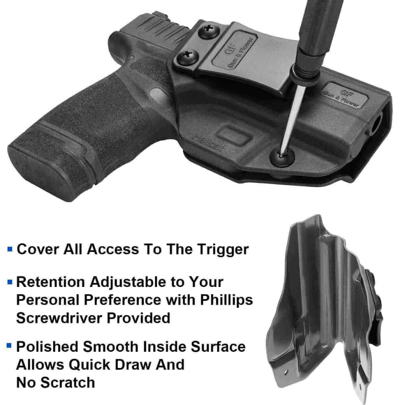 Springfield Armory Hellcat Polymer IWB Holster Compatible with Micro-Compact 9mm Pistol Accessories | Gun & Flower - Polymerholster