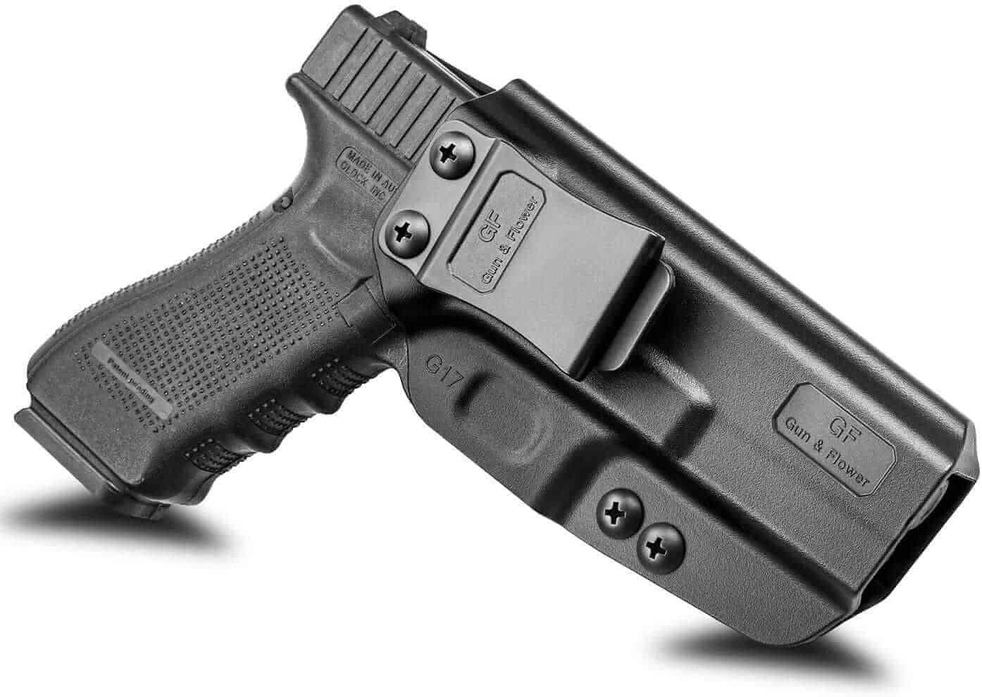 Glock 17 22 31 Polymer IWB Holster Inside Waistband Concealed Carry Holster for G17 Gen3-5  G19 Gen3-5  G19X  G23 Gen3-4  G22 Gen3-4 G31 Gen3-4 G32 Gen3-4  G44  G45, Adj. Cant, Adj. Retention, Right Hand | Gun & Flower - Gunflowerholsters