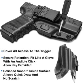 Glock G19 Gen3-5  G19X  G23 Gen3-4  G26 Gen3-5 G32 Gen3-4  G44  G45 Polymer IWB Holster , Right Hand | Gun & Flower
