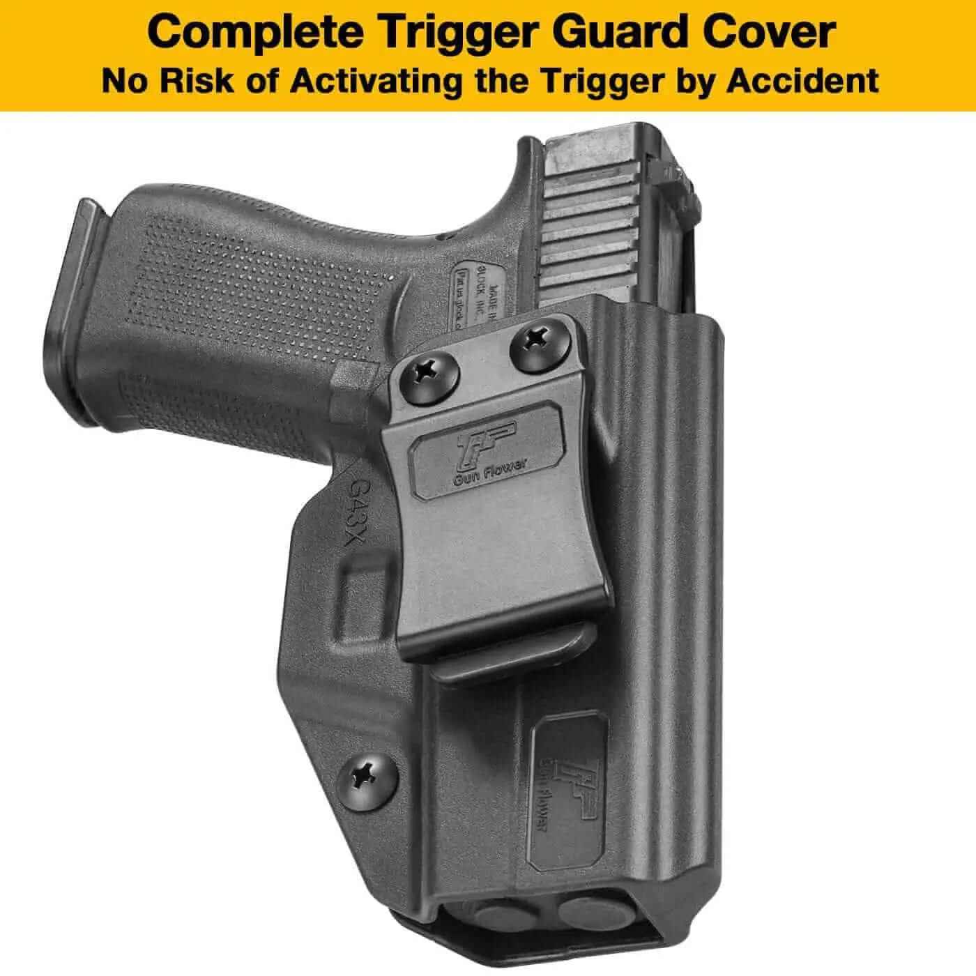Glock 43/43X IWB Holster - Adjustable Cant & Retention, Secure Fit for Men/Women - Gunflowerholsters